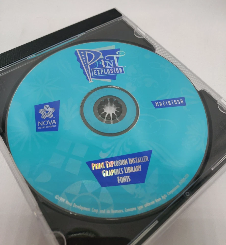 De colección 1991 Nova Development Print Explosion Software para Mac OS CD Rom Disco Foto 2 de 2