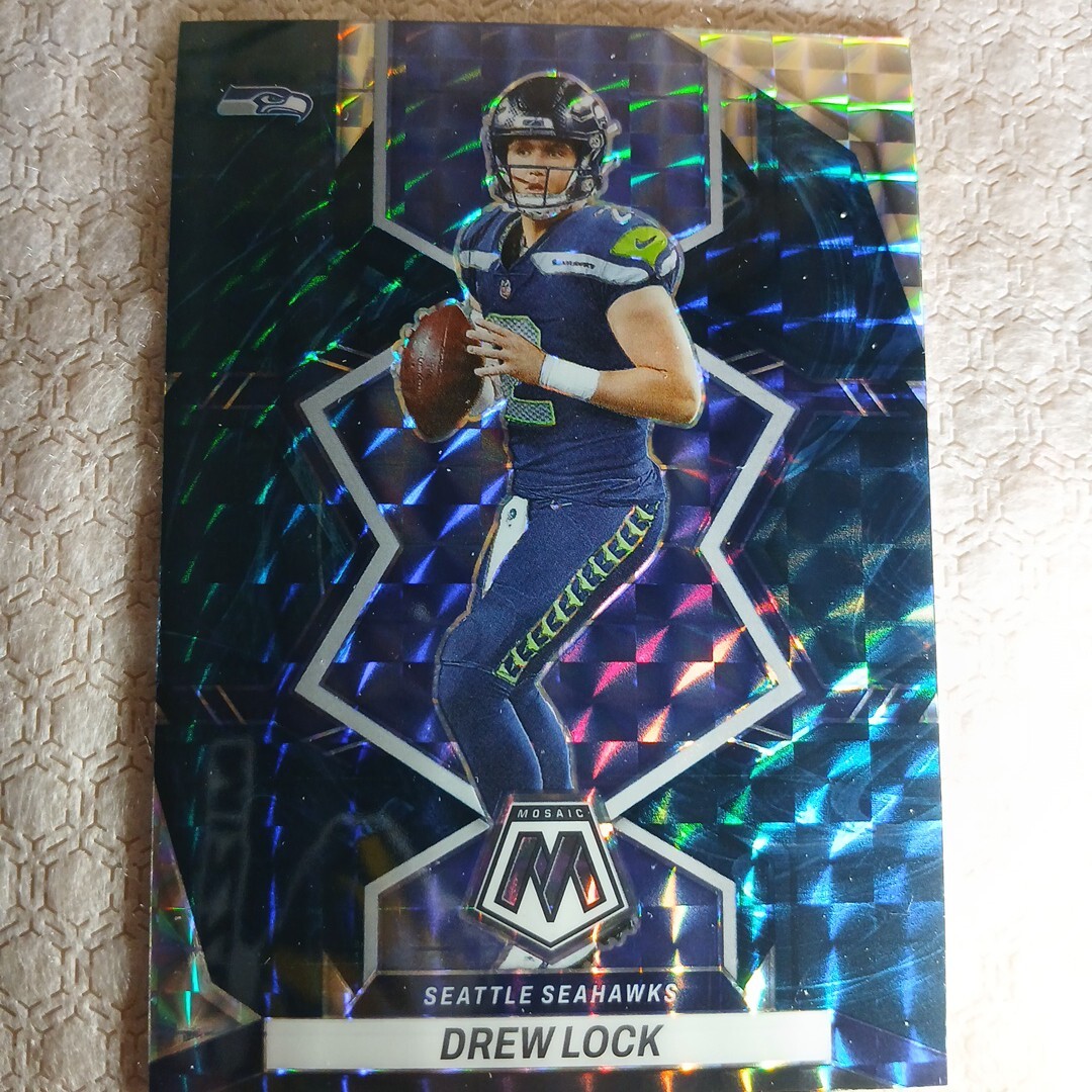 Drew Lock 2022 Panini Mosaic Genesis Prizm SSP #52 Seattle
