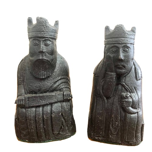 Isle Of Lewis Resin Schach Ersatz König & Königin 2 Stück schwarz