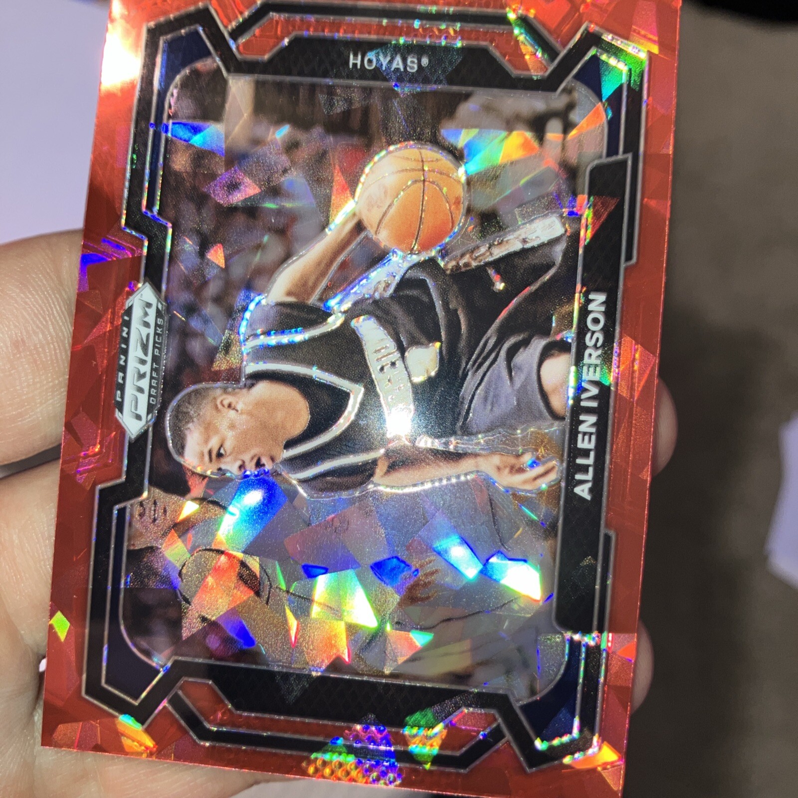 2024 Panini Prizm Draft Picks - Red Seismic Prizm #33 Allen Iverson /225