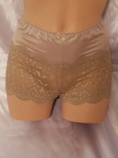 Sz M Satin Panty Nylon Nude
