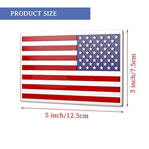 Embossed 3D Metal American Flag Car Emblem Decal Stickers 3x5 Patriotic Decal - Foto 3 di 7