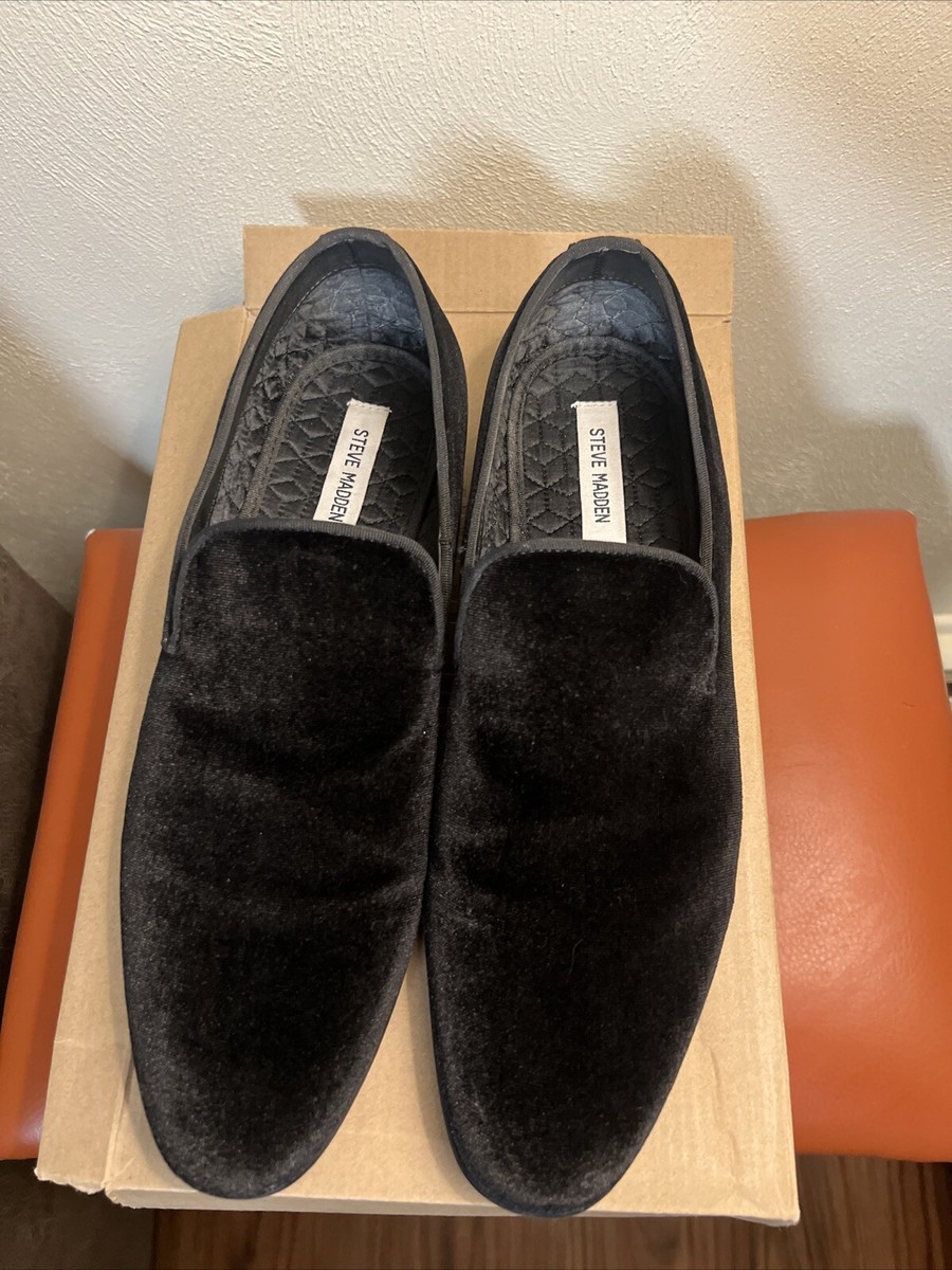 Steve Madden P-Minced Loafers Mens 9.5 Black Good Velvet Satin Formal Slippers Amazon.com | Steve Madden Men main image 4