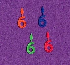 CANDLE six 6 Birthday die cuts scrapbook cards