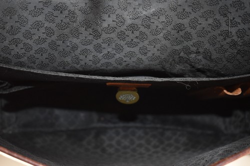 Maletín de cuero liso marrón morera para documentos unisex - Imagen 21 de 23