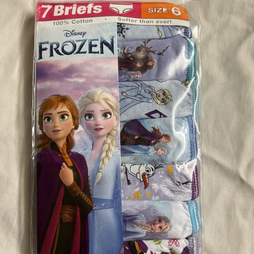 DISNEY FROZEN PRINCESS GIRLS 7 BRIEFS PANTIES COTTON SIZE 6 NEW - Picture 2 of 7