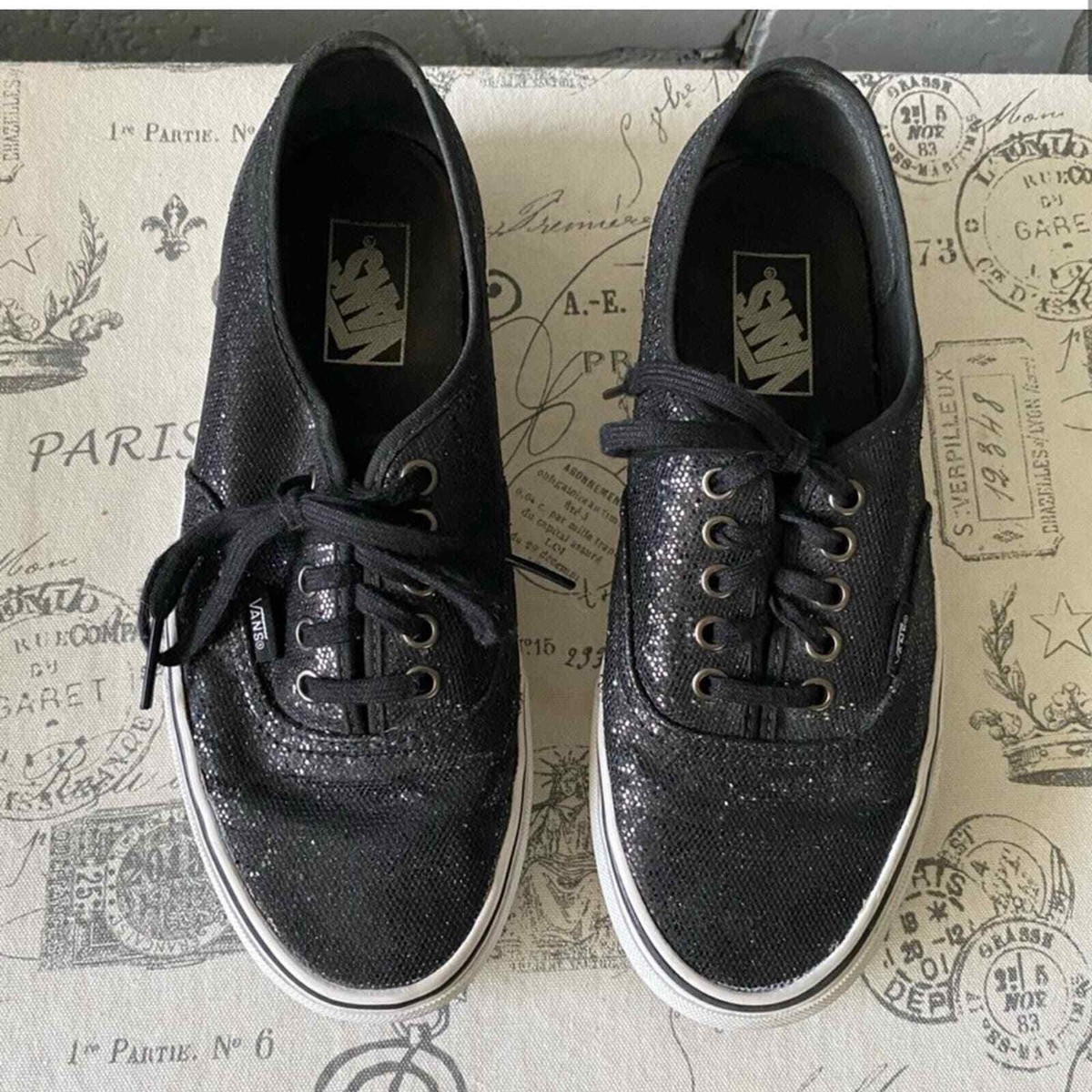 Vans Glitter Black Shimmer Sneakers