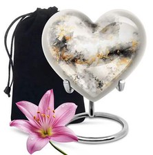 Vibrant Swirl Tribute: Abstract Design Heart Memorial Urn