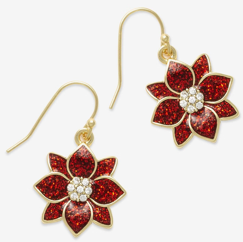 Atemberaubende Weihnachtsstern Zirkonia Blume Ohrhänger perfekt für jeden Anlass - Bild 4 von 4