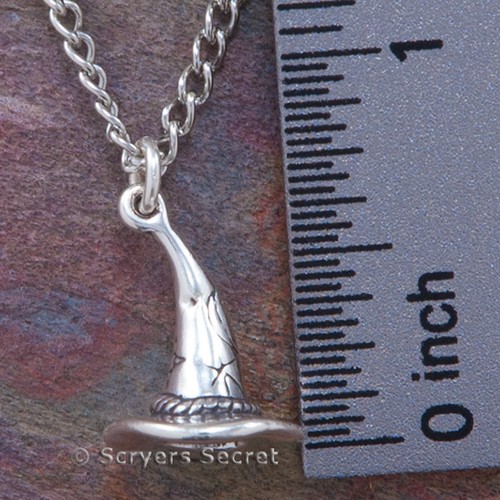 925 sterling silver WITCHES HAT Witch Charm 3D Pendant Necklace - Picture 2 of 2