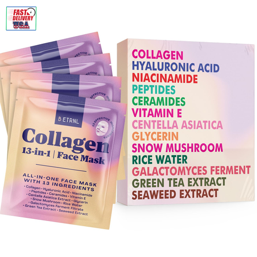 Collagen Face Mask - 13-In-1 Bio Collagen Real Deep Overnight Mask - Hydrating G - Picture 11 of 12