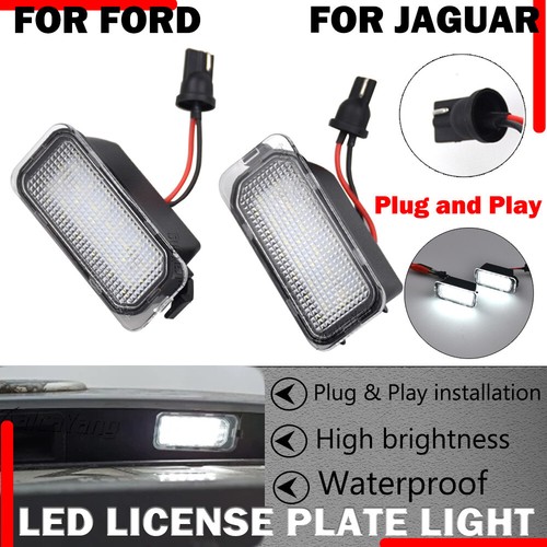 2pcs LED License Number Plate Light White For Jaguar XF X250 2007-2015 XJ X351