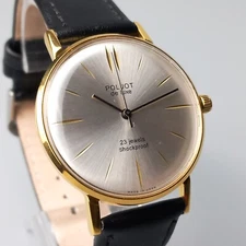 Vintage Watch Poljot De LUXE Ultra Slim Soviet Men's Wristwatch 23 Jewels