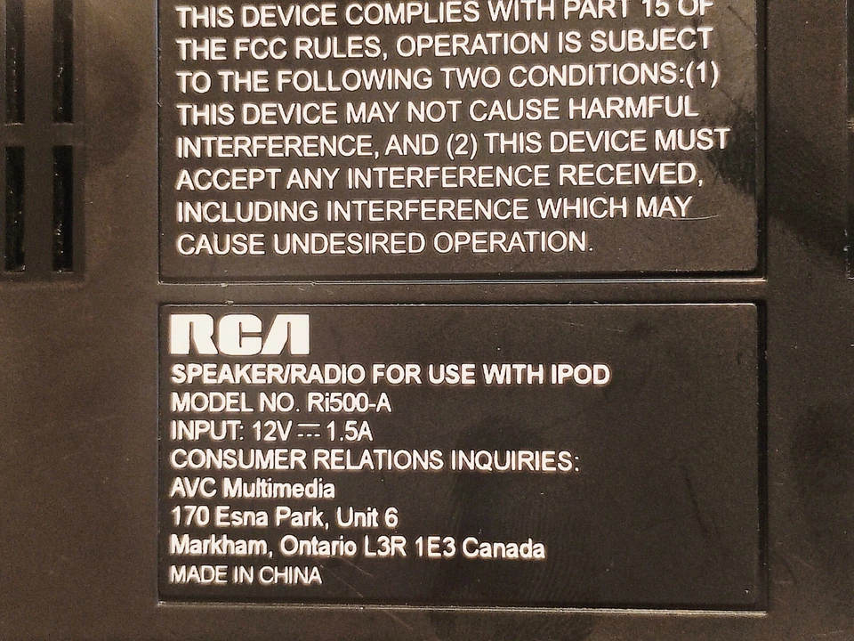 RCA Ri500-A Sound System With Universal Dock For iPod AM/FM Tested Works - Image 4 of 4