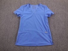 Figs Scrub Top Womens XS Blue Casma Three Pocket Medical Nurse Comfort