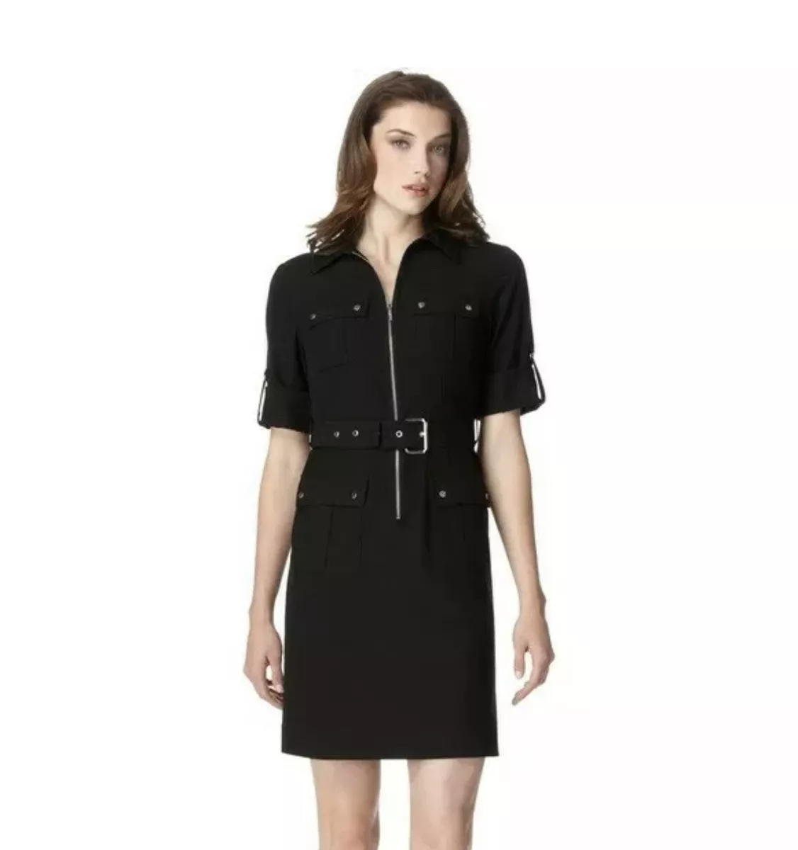 Michael Kors Black Zipper Shirt Dress Size S new with Tags eBay