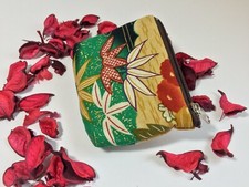 Japanese Style Floral Card Makeup Coin Key Zip Bag Wallet Purse Pouch