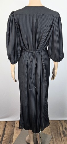 Banana Republic Pleated Puff Sleeve Corset Tie Dress, Sz M, NWT, Black - Picture 3 of 6