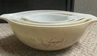Vintage Pyrex Forest Fancies Mushroom Cinderella Bowls Set Of 4 Nesting Bowls