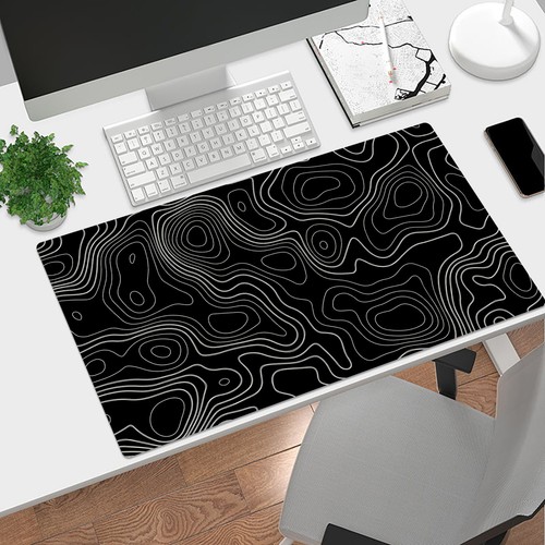 Black and White Abstract Mouse Desk Pad for Keyboard Desk Mat 31.5x15.7 inch - Afbeelding 2 van 6