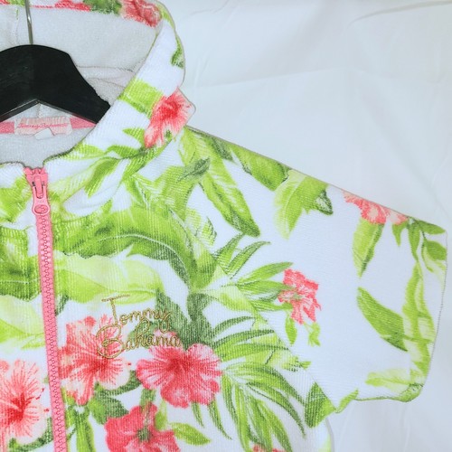 Tommy Bahama Kids L/XL 7-12 Hooded Zip Front Terrycloth Swim Coverup Robe Floral - Picture 6 of 14