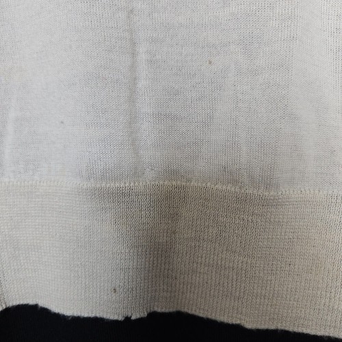 Maglione donna vintage Rolo & Ale a strati piccolo panna nero lana minimalista anni 90 - Foto 6 di 11