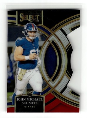 John Michael Schmitz 2023 Panini Select #168 Giants Black Red Prizms Die Cuts RC