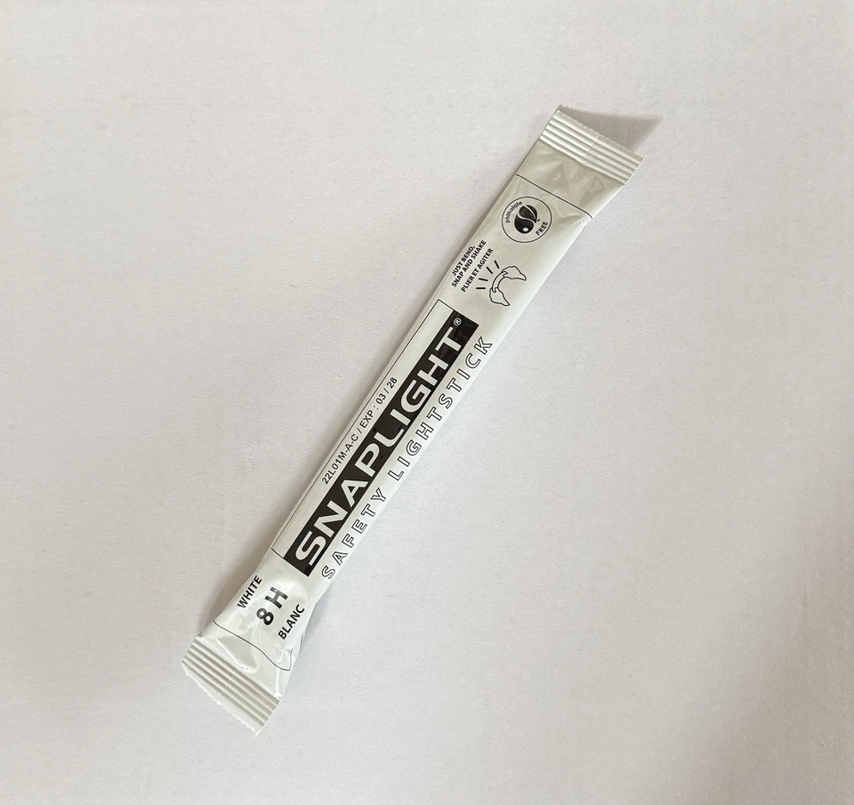 Weißes Snaplight, 7er Set, Knicklicht, 8 Stunden Lebensdauer, Militär