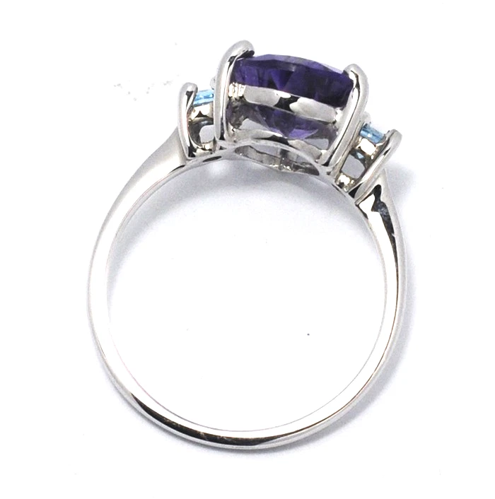 MERAVIGLIOSO ANELLO IN ARGENTO CON AMETISTA E TOPAZI - Immagine 4 di 4