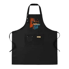 Colorful Kitchen Scene 2 Pack Bib Apron - Adjustable Chef Apron for Men & Women