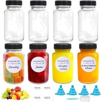 Shot Flaschen 8Er Set Kleine Glasflaschen 100Ml Mit Deckel Saft Ingwer Smoothie