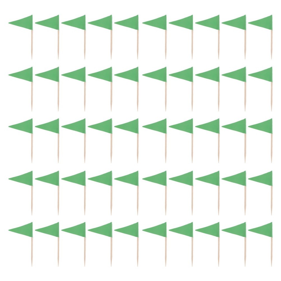 Green Mini Triangle Flag Toothpicks for Food Labeling and Cake ...