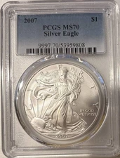 2007 Silver Eagle PCGS MS70