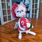 2009 Annalee 6" Chef Boy Mouse with Ice Cream Sundae Red White Green Xmas w TAG — photo 1
