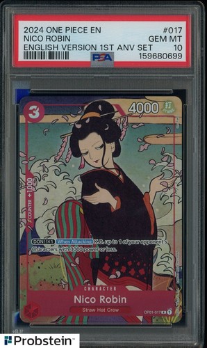 2024 One Piece English Version 1st Anniversary Set #017 Nico Robin PSA 10