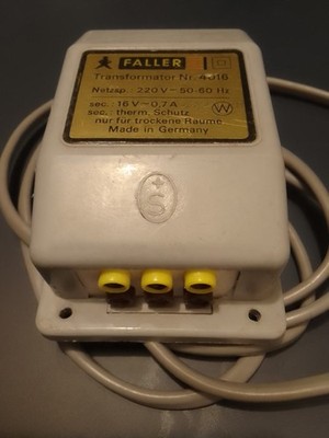 Faller Transformator Nr. 4016 220v/16v 0 7A Ohne Netzstecker Gebraucht