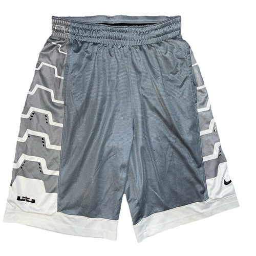 Nike DRI-FIT LeBron Elite Basketball Shorts Gray/White Mens Size S Elastic Waist - Picture 2 of 17