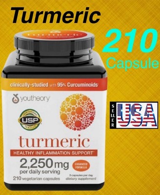 youtheory Turmeric 2250mg Extra Strength 210 Capsules