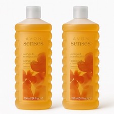 Avon Senses Bubble Bath: ORANGE  HONEYSUCKLE, LOT 2, 24 oz. Ea , New, Sealed