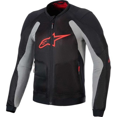Alpinestars Troop-Air Motorcycle Jacket - Black/Ash Gray/Bright Red 330122510