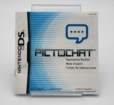 NINTENDO DS PICTOCHAT  INSTRUCTION BOOKLET ONLY NO GAME