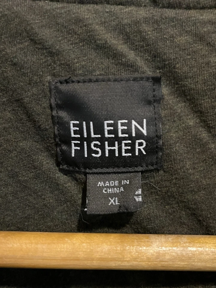 Chaleco Eileen Fisher XL Verde Acolchado Botón a Presión Mujer Prendas exteriores Bolsillos Foto 4 de 4