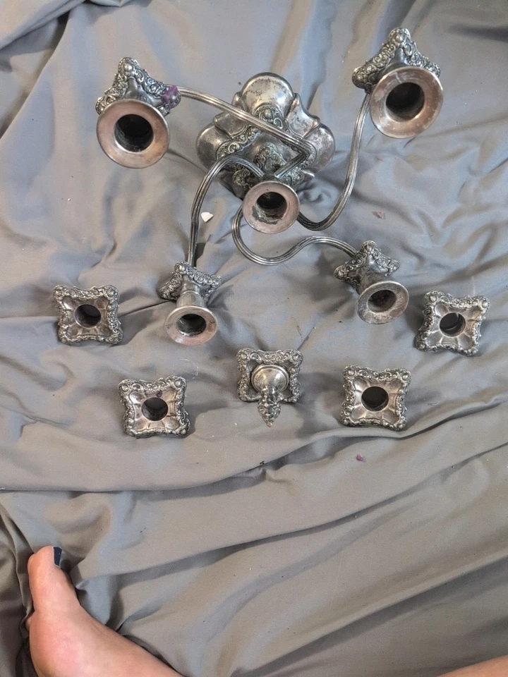 Candelabro Birks Regency Plate 5 Velas Plateado Hecho en Inglaterra Foto 3 de 4