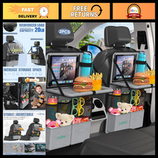 Car Backseat Organizer with Tablet Holder, 11 Pockets Foldable Tray, Kids Trav