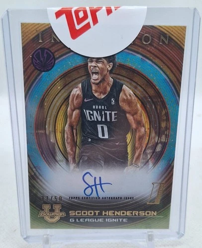 SCOOT HENDERSON 2023 BOWMAN UNIV INCEPTION INITIATION GOLD #37/50 AUTO SEALED