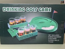 Drinking Shot Glass Table Top Golf Game 21+ New