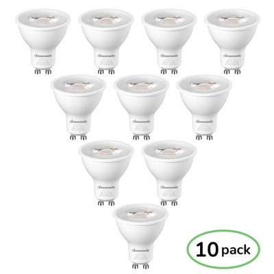 DEWENWILS 10-Pack GU10 LED Bulbs 7W 50W Equivalent Energy Star UL Listed Holiday