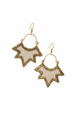 Artisan Brass Fan Dangle Earrings with Tribal Filigree