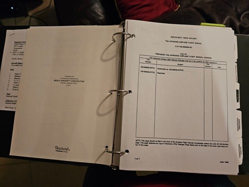 Beechcraft 1900D Airliner UE-1 & After FAA Approved Airplane Flight Manual 1995 - Foto 6 di 7