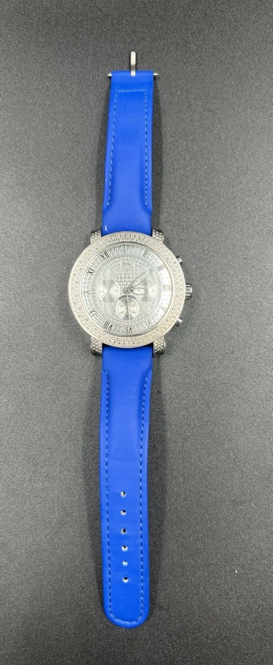 Techno Master 46MM Reloj Hombre Cronógrafo Fecha Bisel Diamante Genuino TM2108 Foto 3 de 4